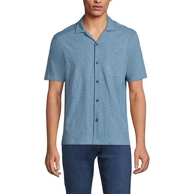 Lands' End Men's Slub Camp Collar Button Down