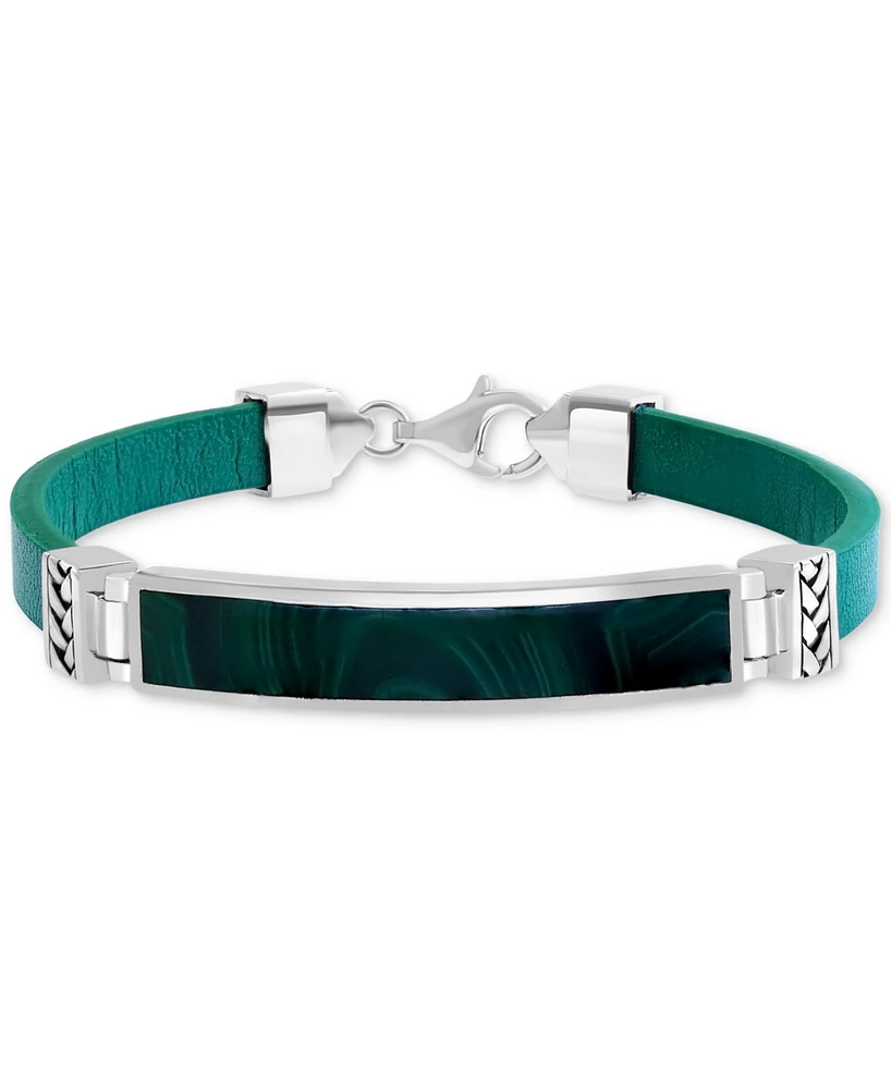 Effy Men's Lapis & Blue Leather Bracelet Sterling Silver (Also Onyx Malachite)