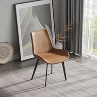 Modern Dining Chair Living Room Black Metal Leg Dining Chair-Brown-4 Pieces/Ctn