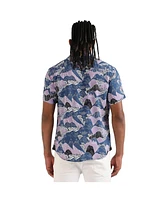 Campus Sutra Men's EcoLiva Blue & Lavender Contrast Landscape Shirt