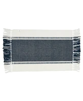 Saro Lifestyle Tassel Trimmed Stripe Placemat Set of 4, 14"x20"