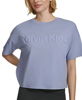 Calvin Klein Performance Women's Cotton Raised Logo Cropped T-Shirt