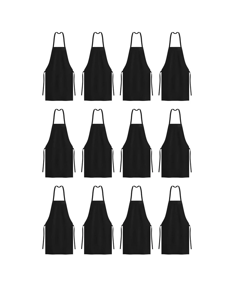 Arkwright Home Mariposa Bib Aprons (12 Pack), 33x30, Spun Polyester, Color Options, Adjustable Ties