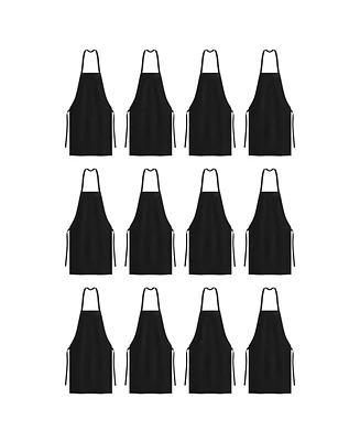 Arkwright Home Mariposa Bib Aprons (12 Pack), 33x30, Spun Polyester, Color Options, Adjustable Ties