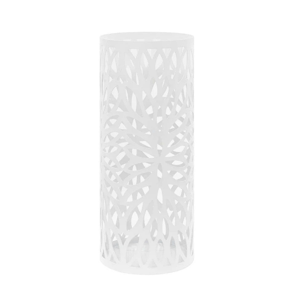 vidaXL Umbrella Stand Leaves Steel White