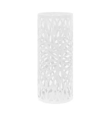 vidaXL Umbrella Stand Leaves Steel White