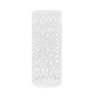 vidaXL Umbrella Stand Leaves Steel White