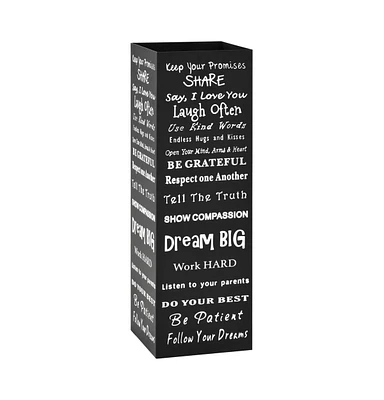 vidaXL Umbrella Stand Text Steel Black