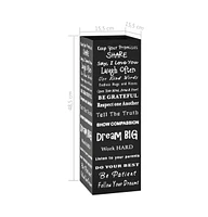 vidaXL Umbrella Stand Text Steel Black