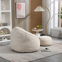 Streamdale Furniture Compressed Foam Bean Bag Chair with Footrest