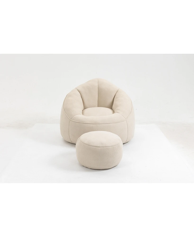 Streamdale Furniture Compressed Foam Bean Bag Chair with Footrest