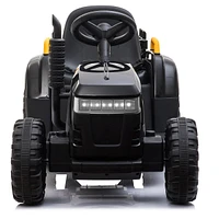 Streamdale Furniture 12V Kids Ride On Tractor With Trailer, Battery Powered Electric Car - Black