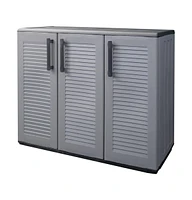 vidaXL Garden Storage Cabinet Gray and Black 40.2"x14.6"x33.1" Pp