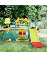 Streamdale Furniture 5-in-1 Toddler Slide and Swing Set with Accessories