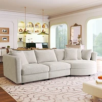 Streamdale Furniture 3 Indoor Cushioned Sofas with Curved Seats & Pillows