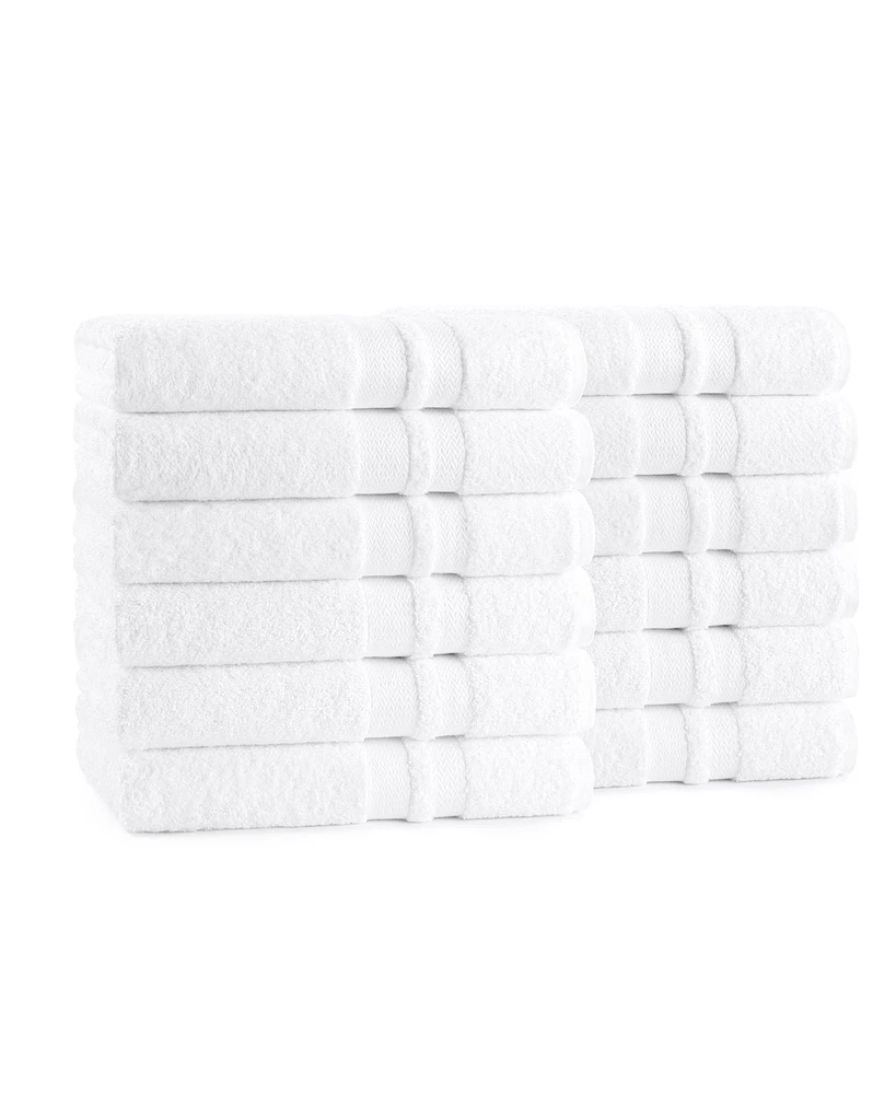 Arkwright Home Magellan Bath Towels (12 Pack), 27x54 in., Soft Ring Spun Cotton, White