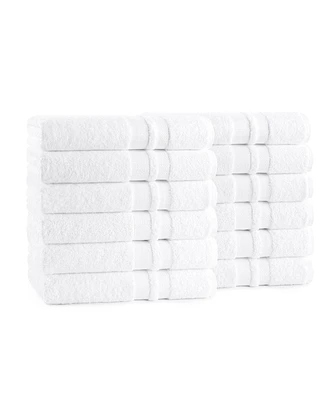 Arkwright Home Magellan Bath Towels (12 Pack), 27x54 in., Soft Ring Spun Cotton, White