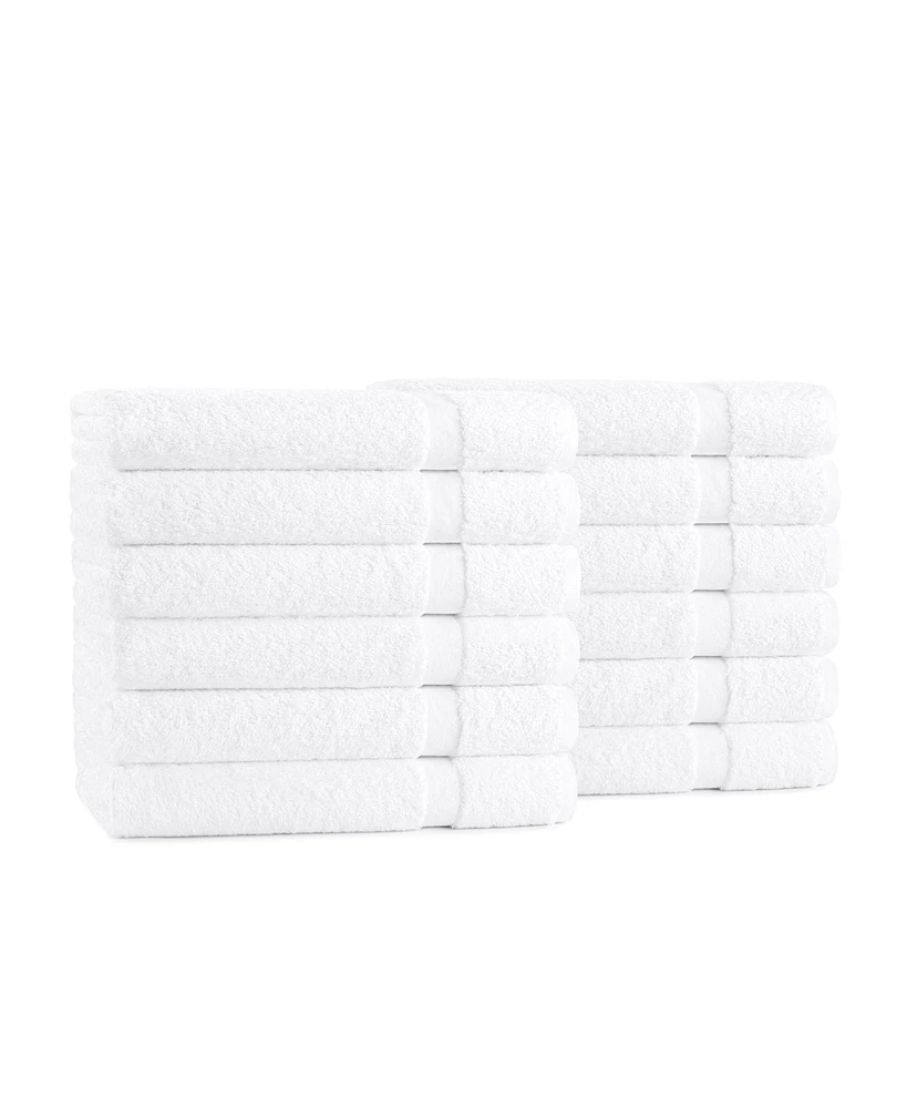 Arkwright Home Admiral Bath Towels (12 Pack), 24x54 in., Cotton Poly Blend, White