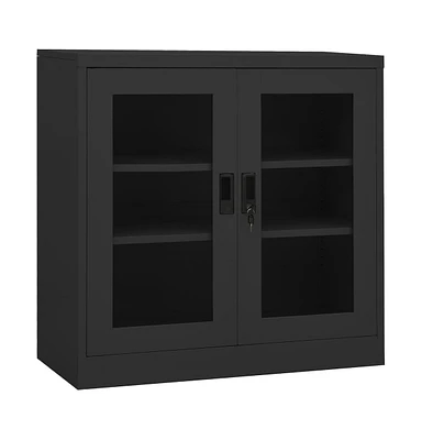 vidaXL Office Cabinet Anthracite 35.4"x15.7"x35.4" Steel