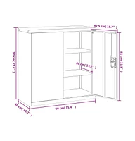 vidaXL File Cabinet White 35.4"x15.7"x35.4" Steel