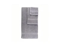 Arkwright Home Chelsea 6-Piece Bathroom Cotton Towel Set, 2 Bath Towels, 2 Hand Towels 2 Washcloths, Chevron Border Pattern, Gray