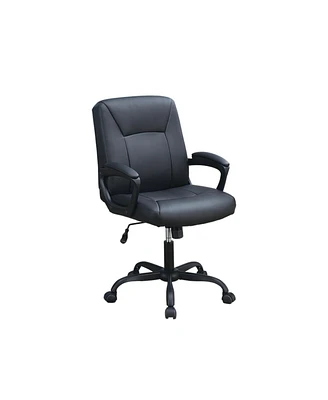 Simplie Fun Adjustable Height Office Chair With Padded Armrests, Black