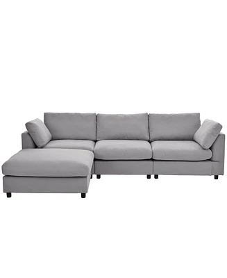 Simplie Fun Upholstery Convertible Sectional Sofa, L Shaped Couch With Reversible Chaise