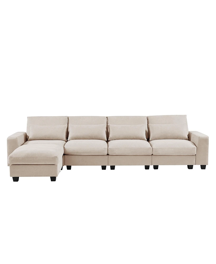 Streamdale Furniture Feather Filled L-Shape Convertible Sectional Sofa