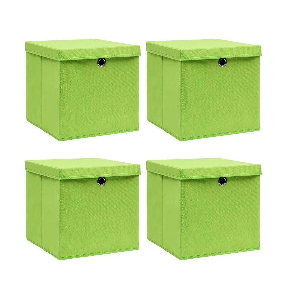 vidaXL Storage Boxes with Lids 4 pcs 12.6"x12.6"x12.6" Fabric