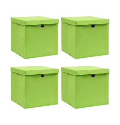 vidaXL Storage Boxes with Lids 4 pcs 12.6"x12.6"x12.6" Fabric
