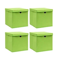 vidaXL Storage Boxes with Lids 4 pcs 12.6"x12.6"x12.6" Fabric
