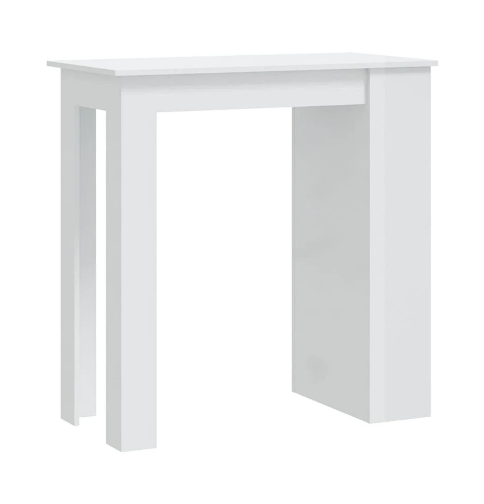 vidaXL Bar Table with Storage Rack High Gloss White 40.2"x19.7"x40.7"