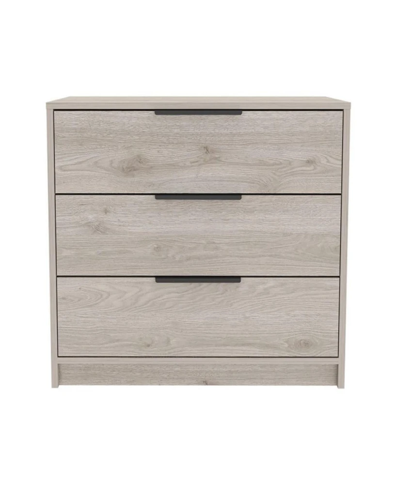 Streamdale Furniture Cannon 3-Drawer Rectangle Dresser Light Grey