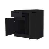 Streamdale Furniture Loonam 2-Door 1-Drawer Dresser Black