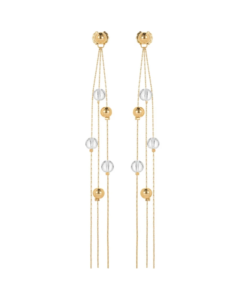 Classicharms FrostLily Mini Clear Crystal and Bead Drop Earrings