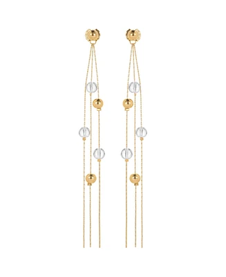 Classicharms FrostLily Mini Clear Crystal and Bead Drop Earrings