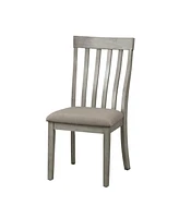 Simplie Fun Gray Finish Wooden Side Chairs 2 Piece Set