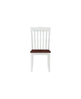 Simplie Fun Green Leigh Dining Chair, White & Walnut