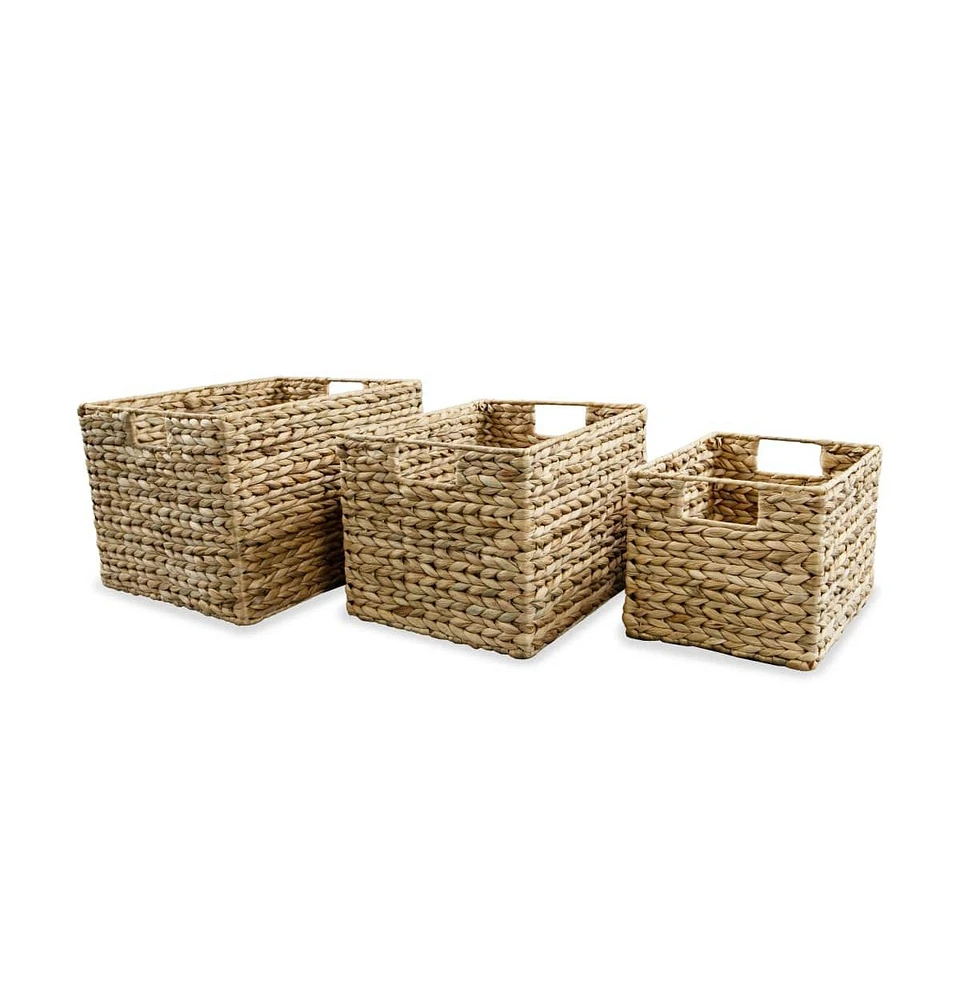 vidaXL Storage Basket Set 3 Pieces Water Hyacinth