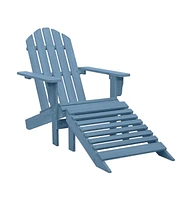 vidaXL Patio Adirondack Chair with Ottoman Solid Fir Wood