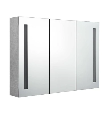 vidaXL Led Bathroom Mirror Cabinet Concrete Gray 35"x5.5"x24.4"