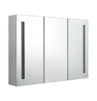 vidaXL Led Bathroom Mirror Cabinet Concrete Gray 35"x5.5"x24.4"