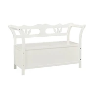 vidaXL Bench White 42.1"x17.7"x29.7" Solid Wood Fir