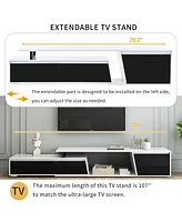 Rectangle Tv Stand, 2 Drawers, 1 Cabinet, Up to 100"
