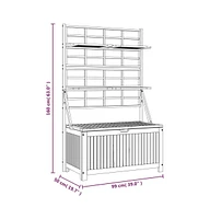 vidaXL Storage Box with Trellis 39"x19.7"x63" Solid Wood Acacia