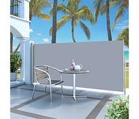 vidaXL Retractable Side Awning 55.1"x118.1" Gray