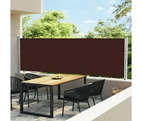 vidaXL Patio Retractable Side Awning 55.1"x236.2