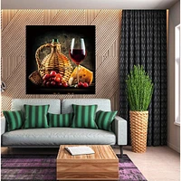 Simplie Fun Oppidan Home Wine And Cheese Pairing Acrylic Wall Art (40 H X 40 W)