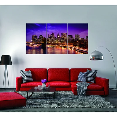 Simplie Fun New York Skyline 3 Piece Acrylic Wall Art (36 H X 72 W)