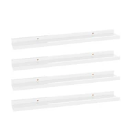 vidaXL Wall Shelves 4 pcs High Gloss White 23.6"x3.5"x1.2"